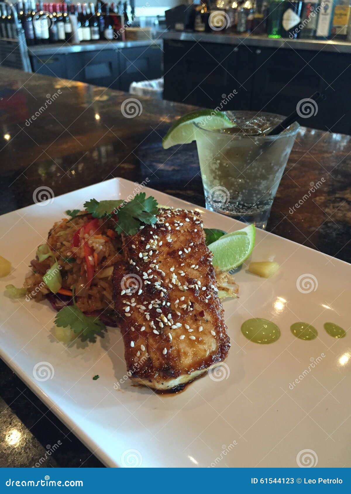 Mahi Mahi with rice stock image. Image of mahi, rice 61544123