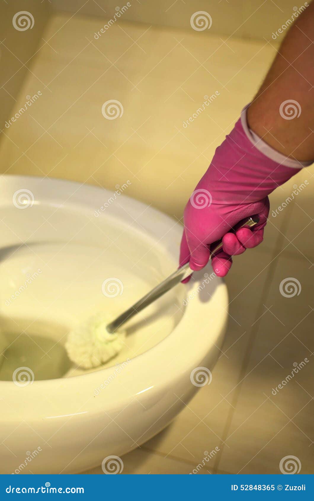 Wiping a toilet seat stock image. Image of household 
