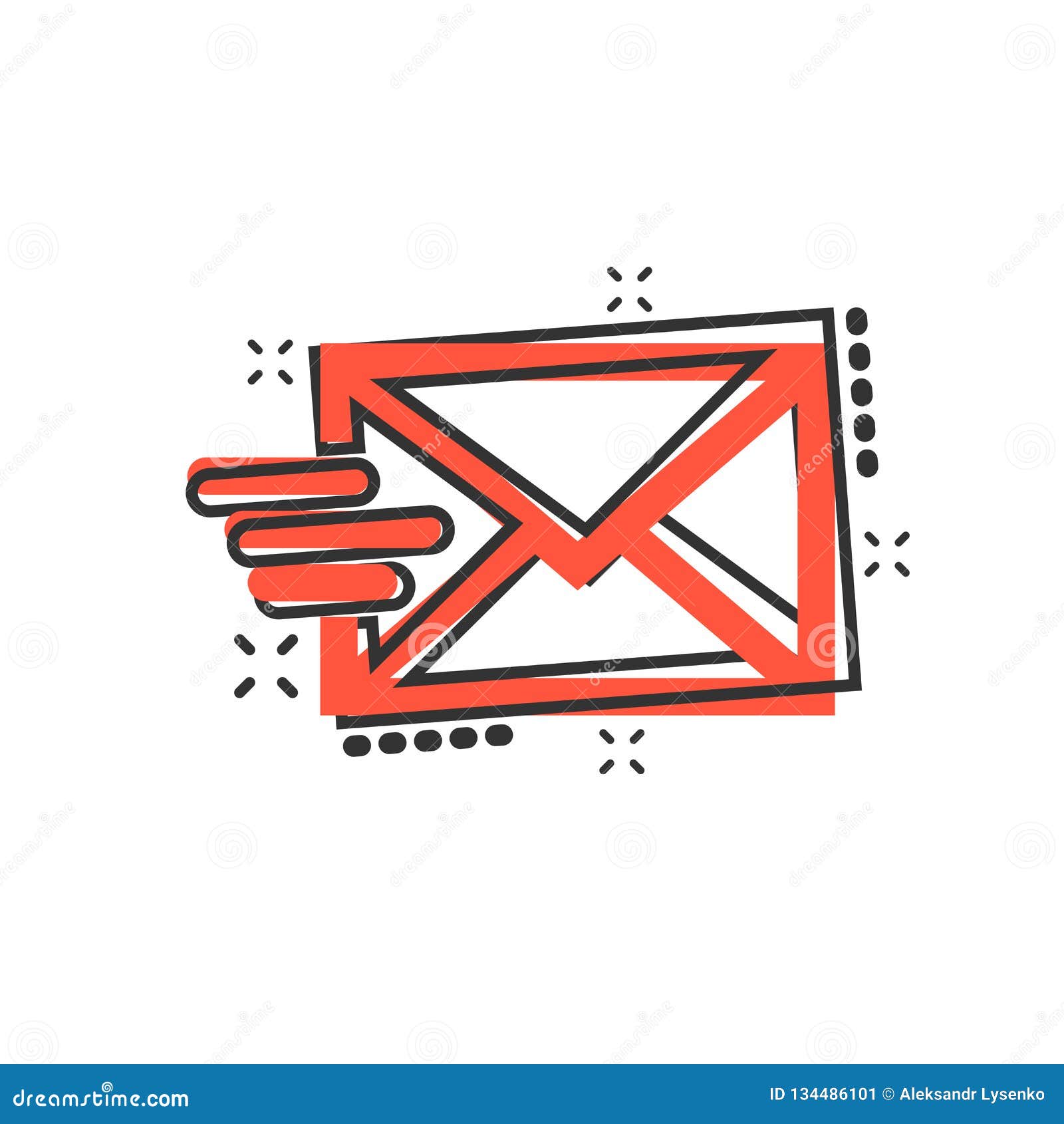 Letter in Envelope Icon Cartoon Stock Illustration - Illustration