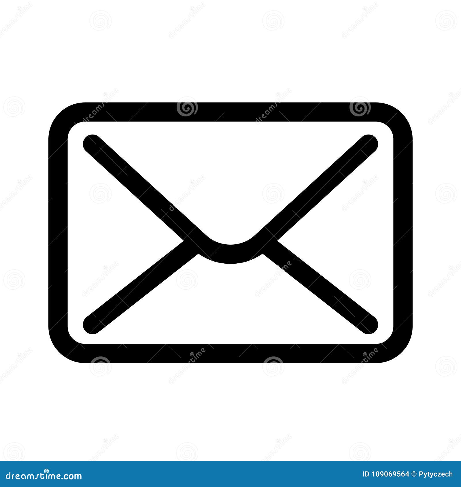 mail envelope icon.  of e-mail communication or post office. outline modern  . simple black flat