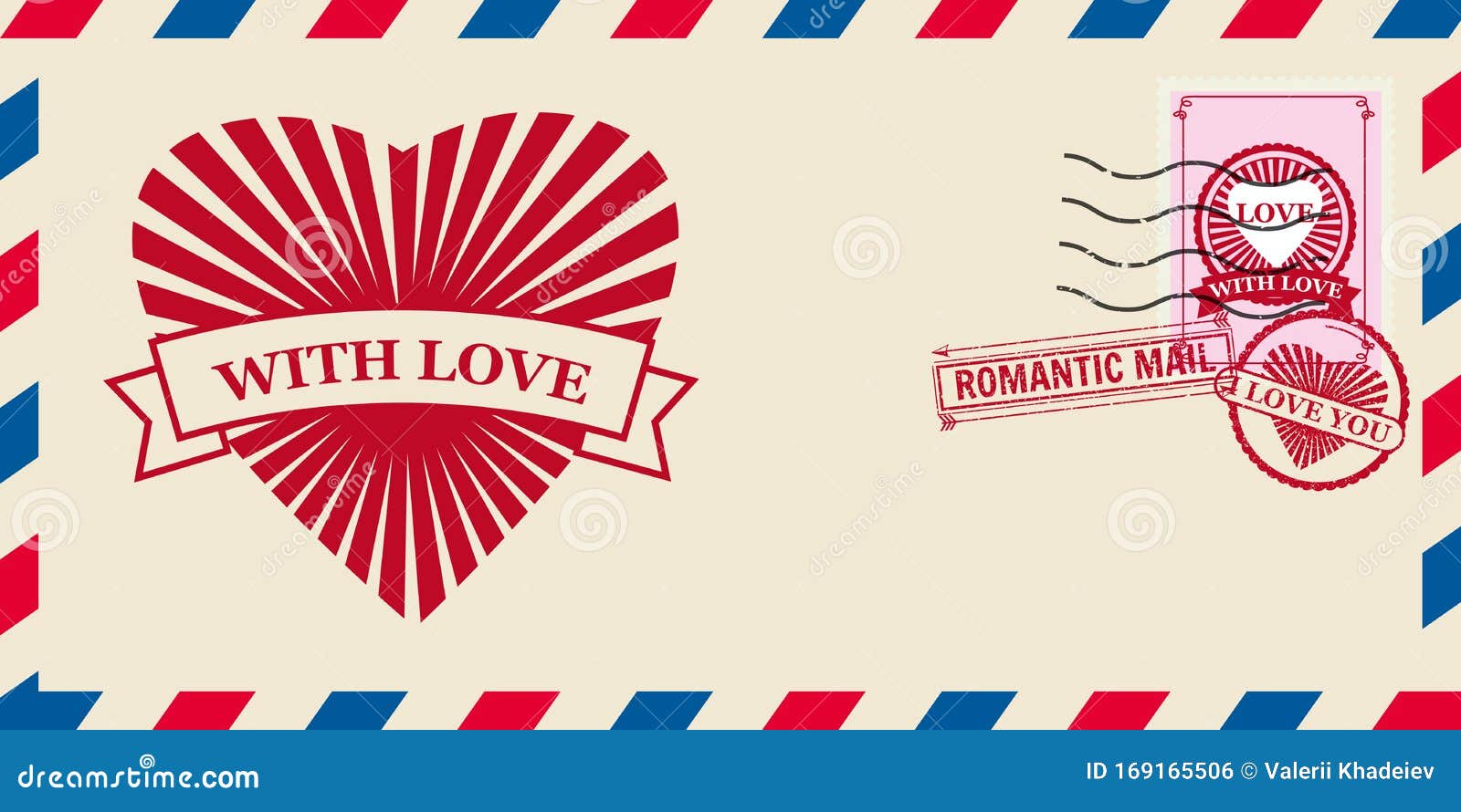 Mail Envelope For Valentine Day With Hearts Love, Post ...