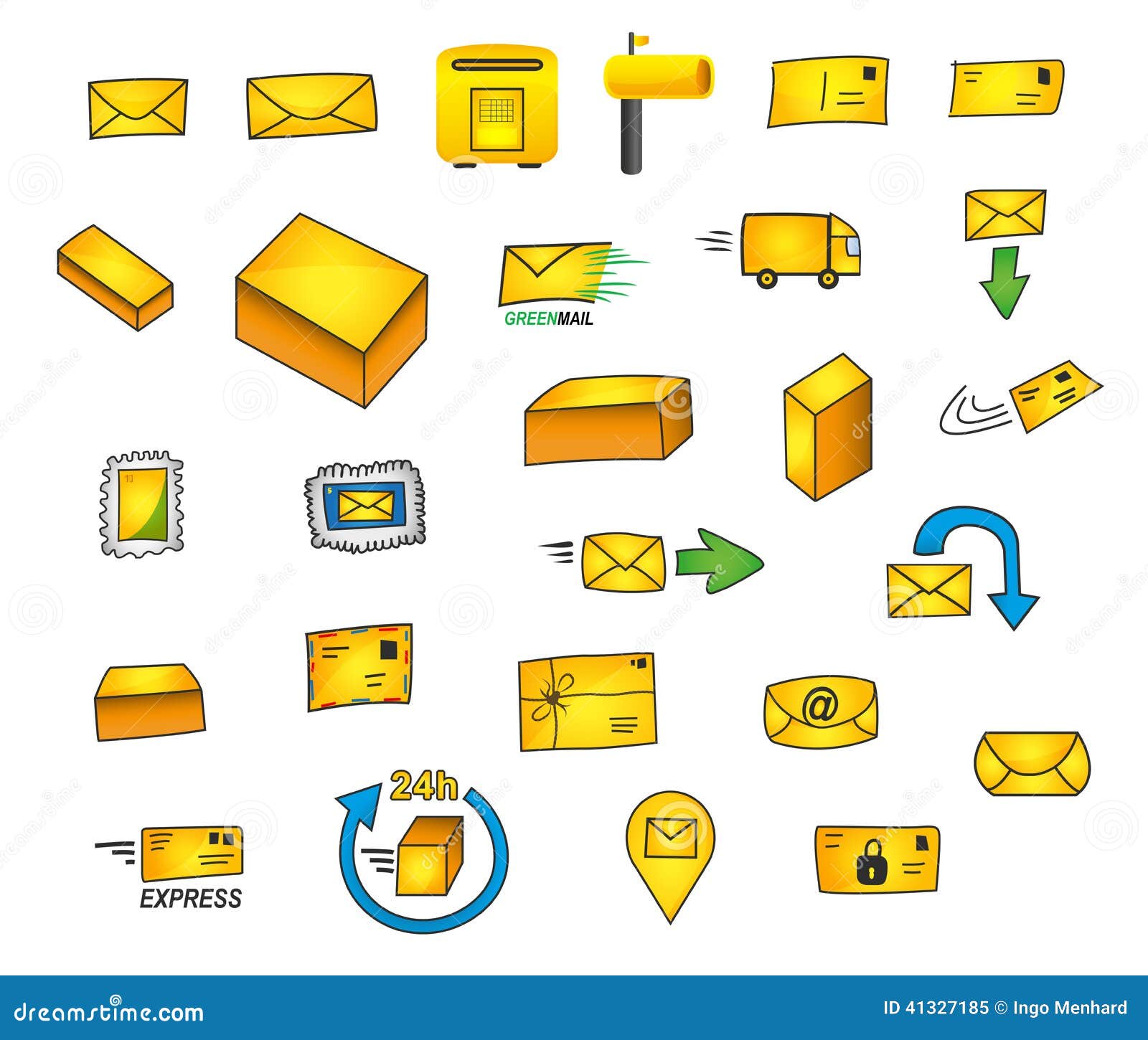 27 mail icons - hand drawn  graphics