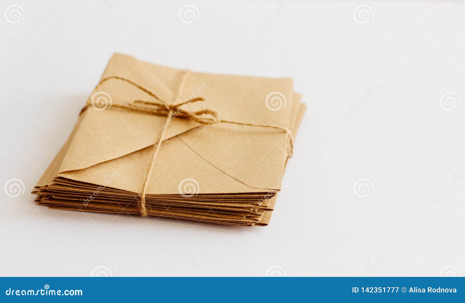 Kraft Envelopes On A White Background With Space For Text Or Design