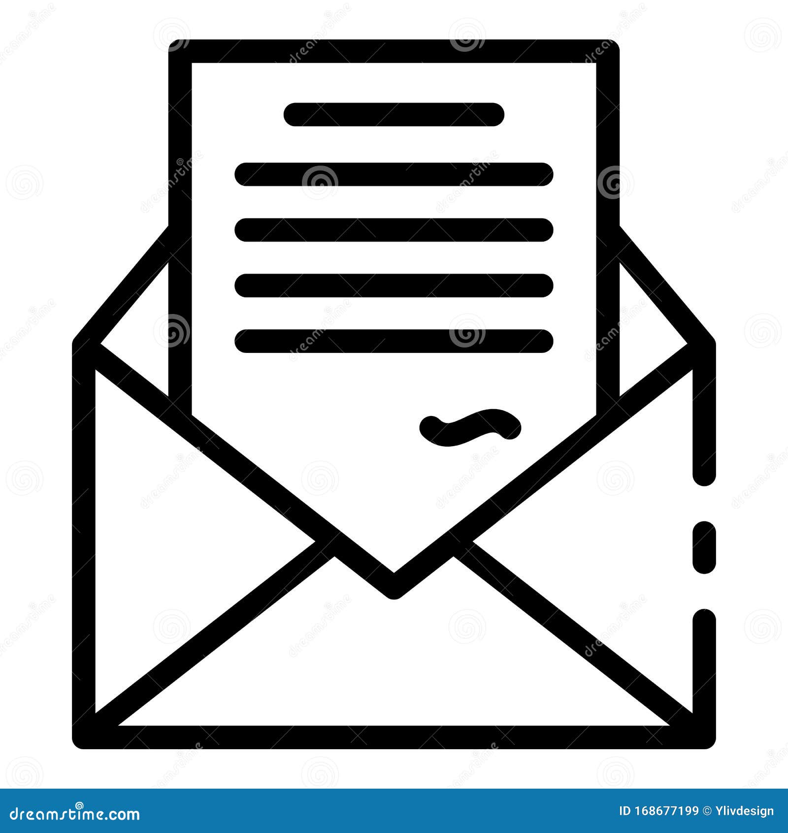 Mail Letter Icon, Outline Style Stock Vector - Illustration of mail