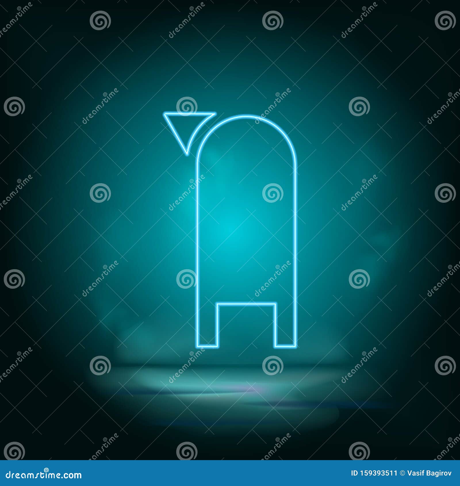 neon icon illustration mailbox element navigation concept simple map message