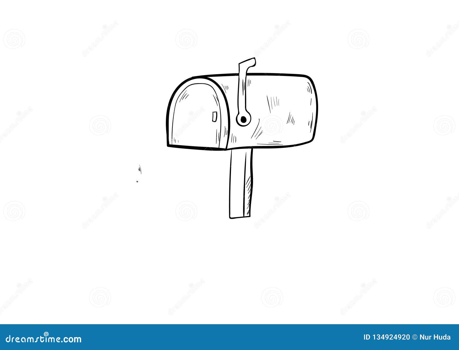 Simple Doodle Of A Mailbox Cartoon Vector | CartoonDealer.com #57000479