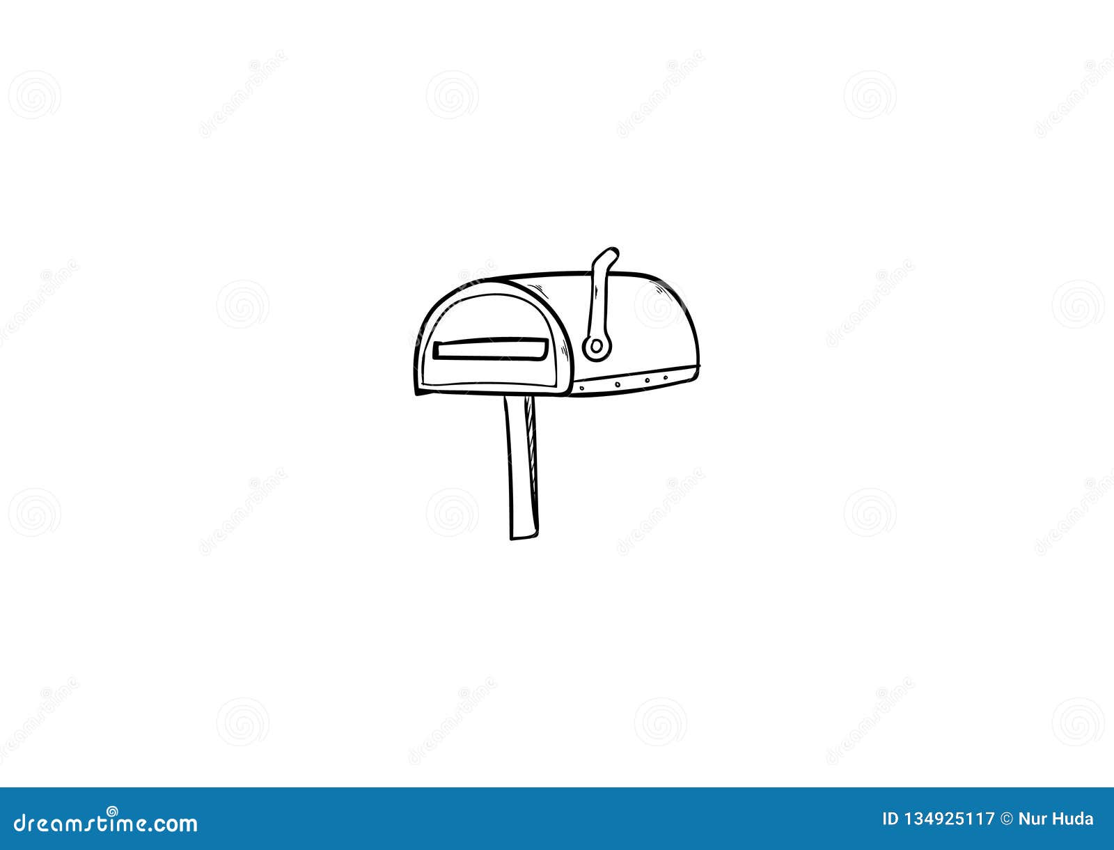 Mailbox Doodle Icon Vector with Simple Stock Vector Illustration of