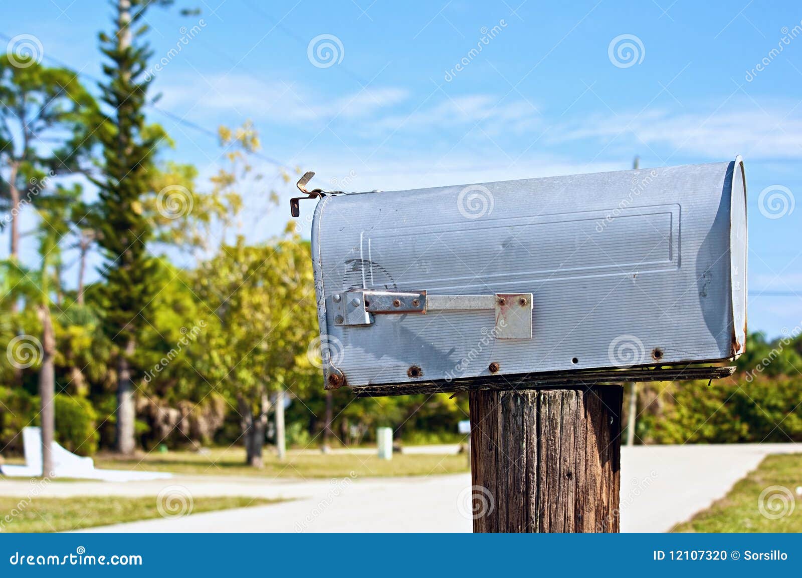 Mailbox with flag down stock photo. Image of mailbox 12107320