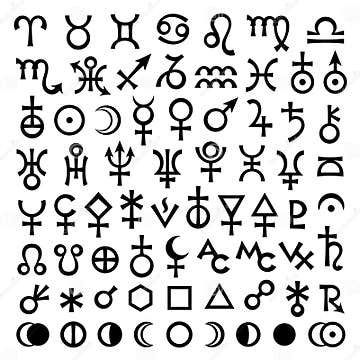 Main Astrological Signs and Symbols (big Main Set) II Stock Vector ...