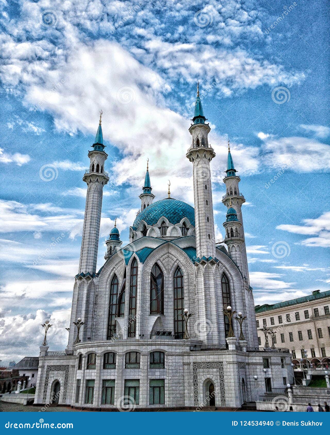 The Main Attraction Of Kazan Is The Famous Kul Sharif On The Background Of A Cloudy Sky Stock Photo Image Of Cathedral Tower