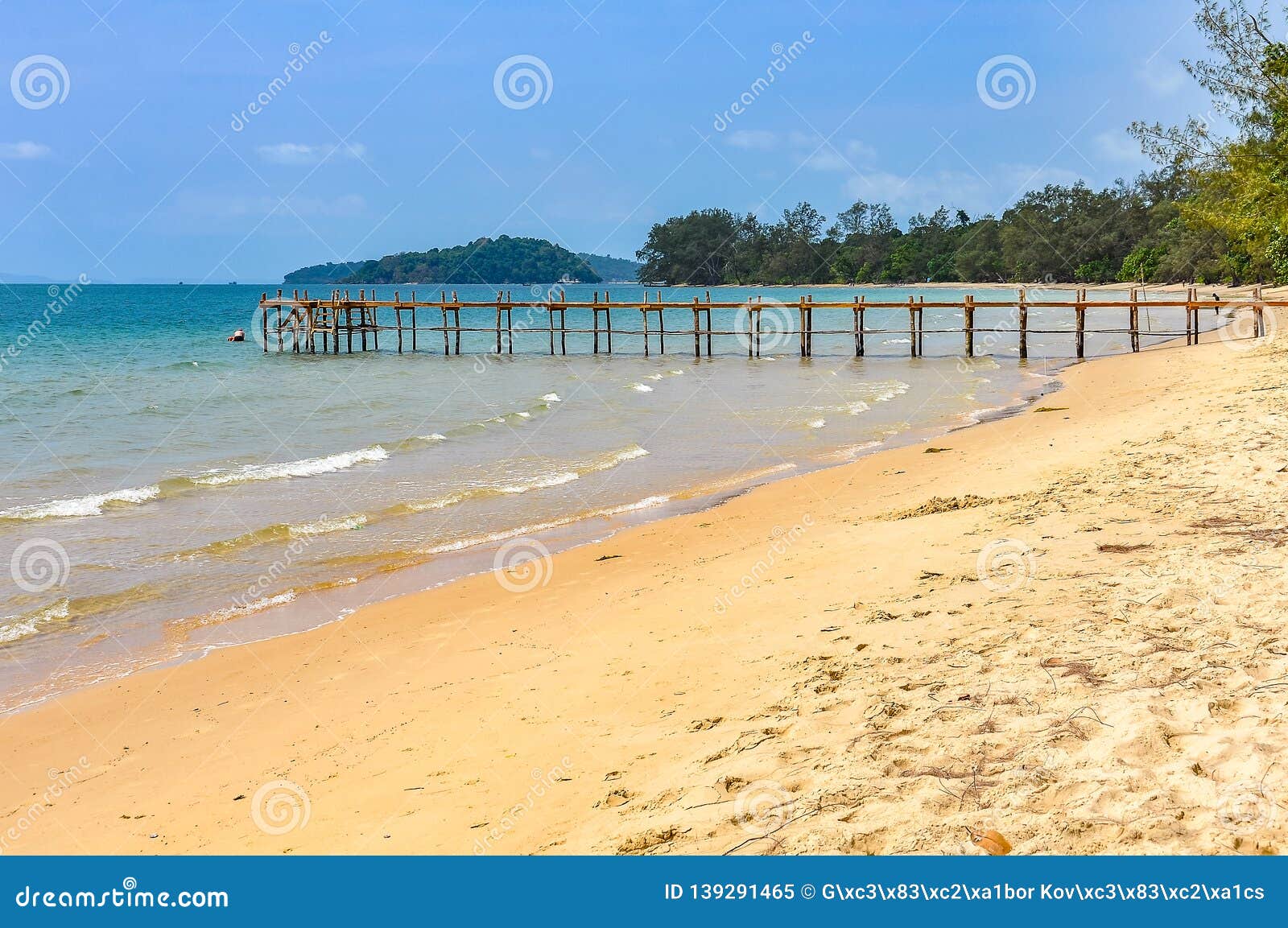 Long Beach On Koh Ta Kiev Island Near Sihanoukville 