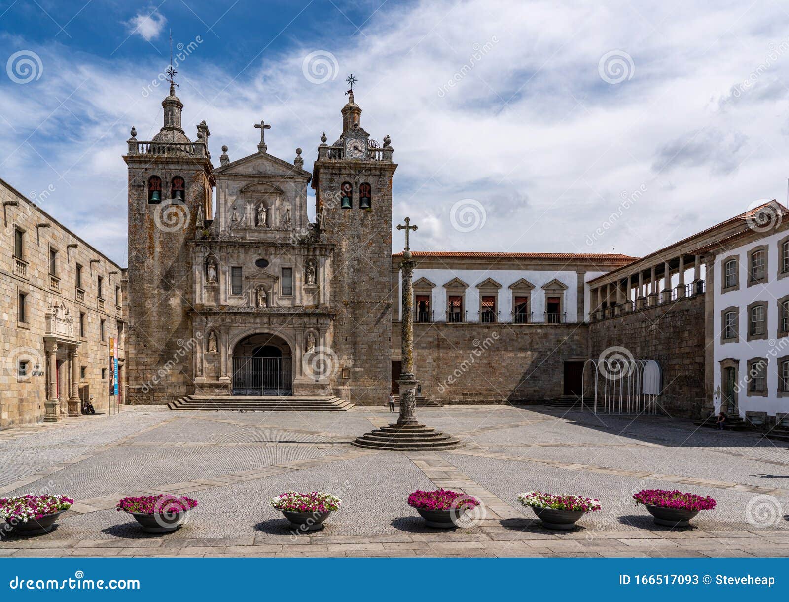 the main square of viseu by the cathedral in the old town