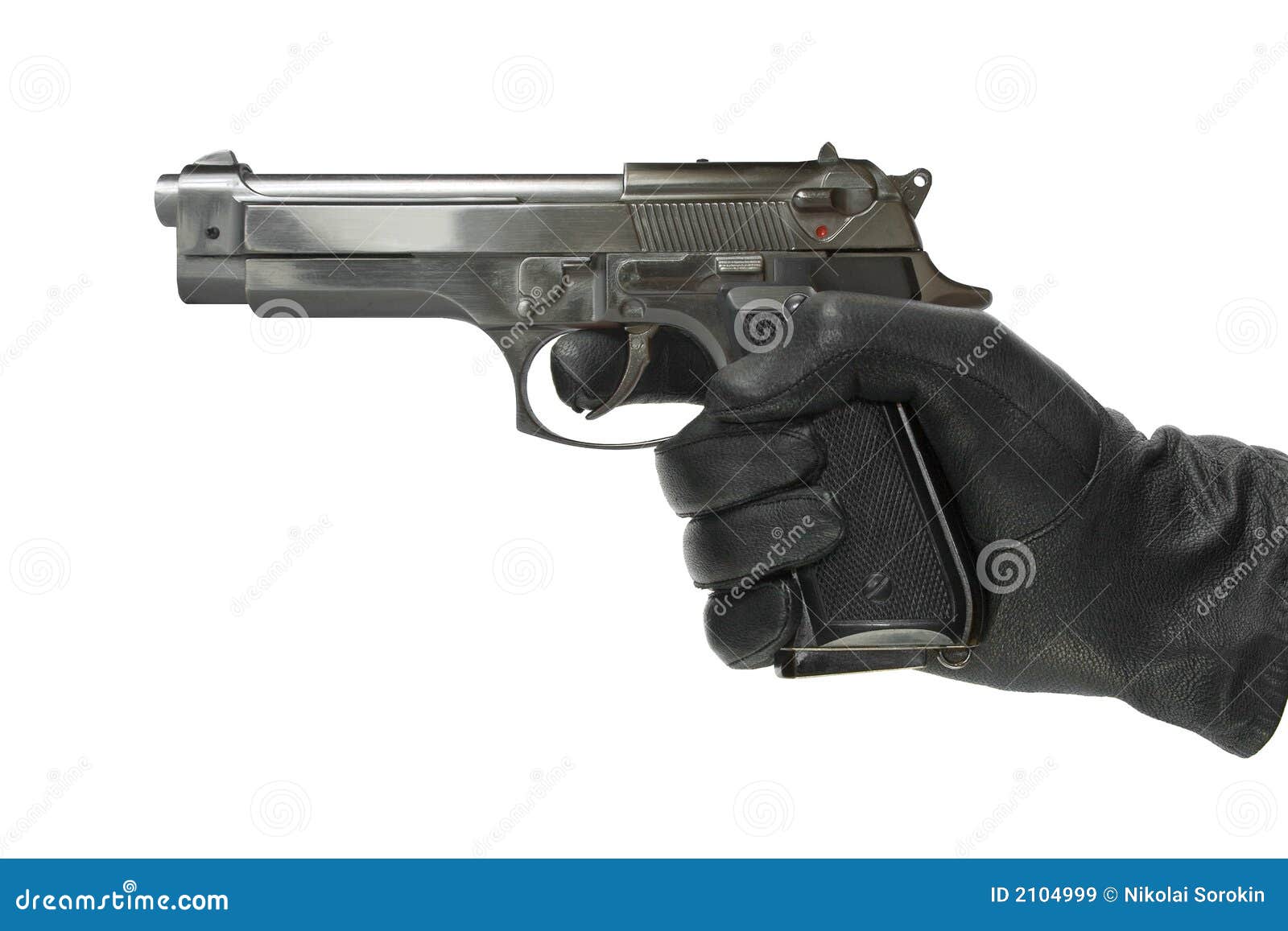 Main Dans Le Gant Avec Le Pistolet Image stock Image du police, canon 2104999