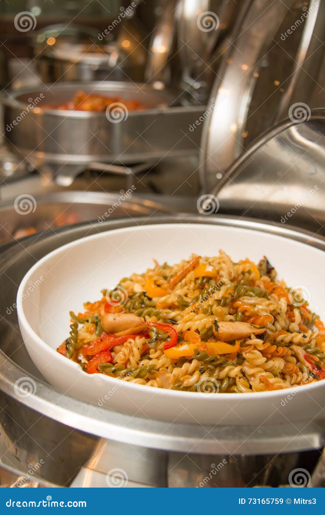 Main Dishes Served in International Buffet Restaurant Stock Image