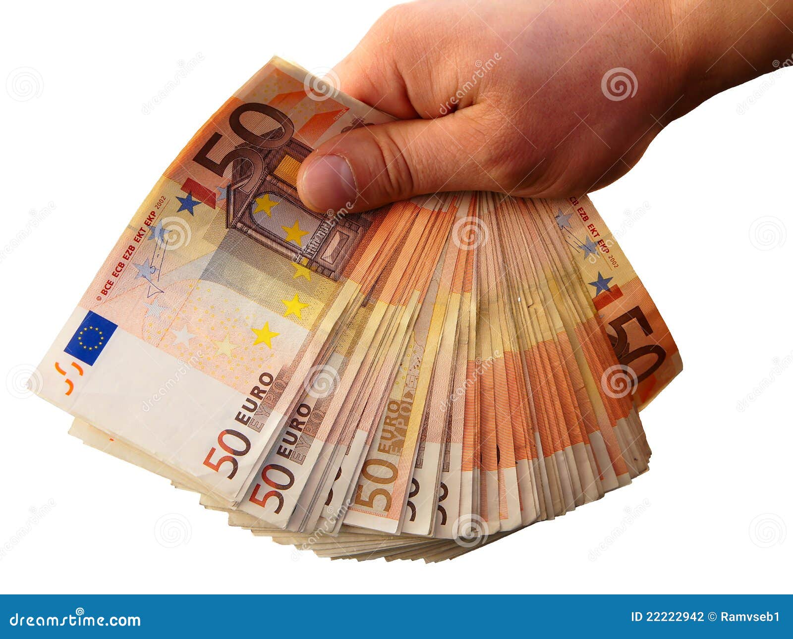 Main Donnant L'euro Argent De Billets De Banque Photo stock - Image du  isolement, côté: 22222942