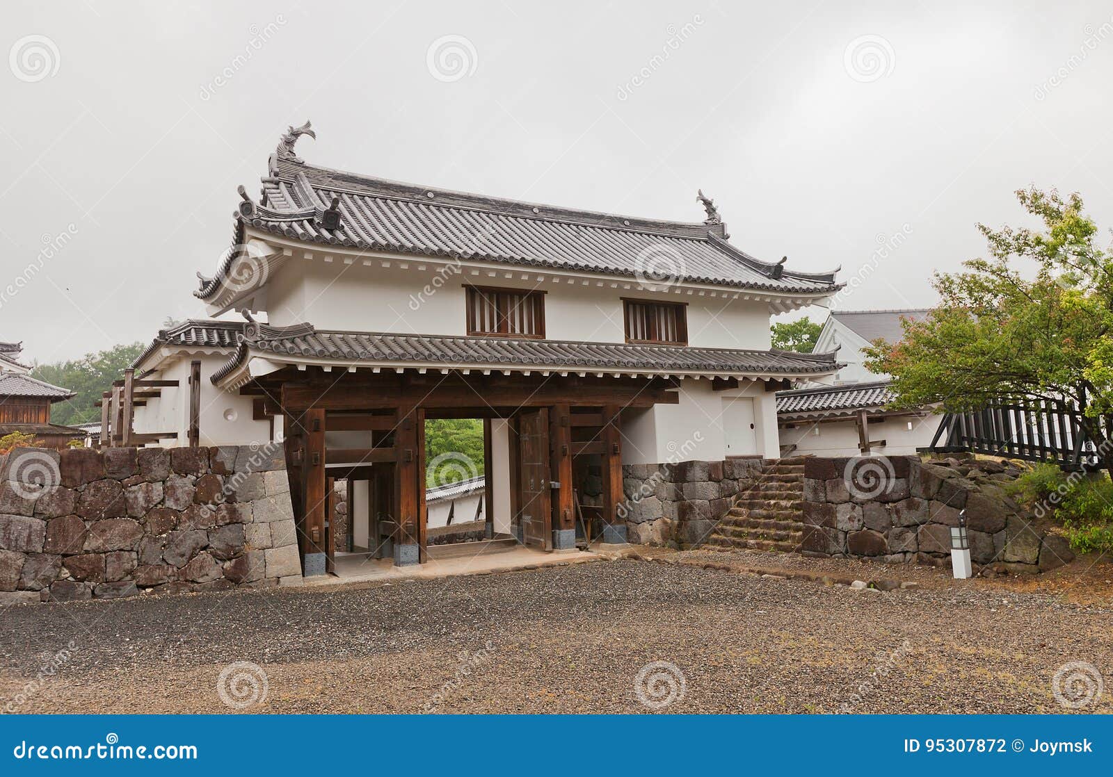 main gate of shiroishi castle, japan