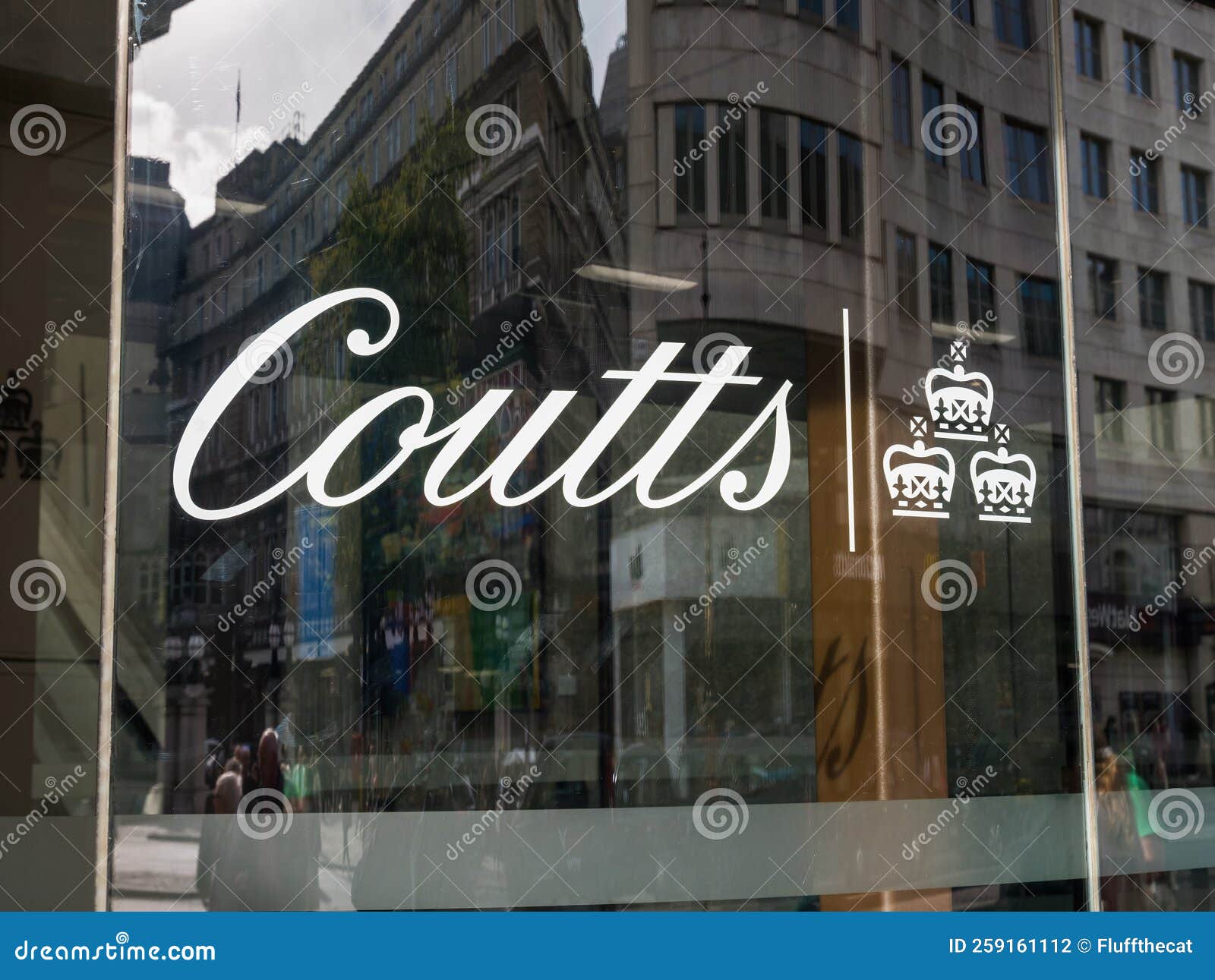 The Main Glass Door Entrance Sign. Coutts and Co Bank. Editorial ...