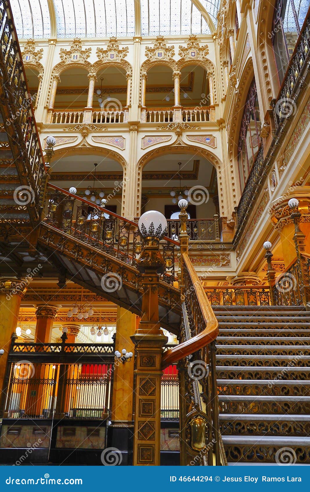 Baroque Building of the Main Post Office Mexico City I Stock Photo - Image  of interior, baroque: 46644294