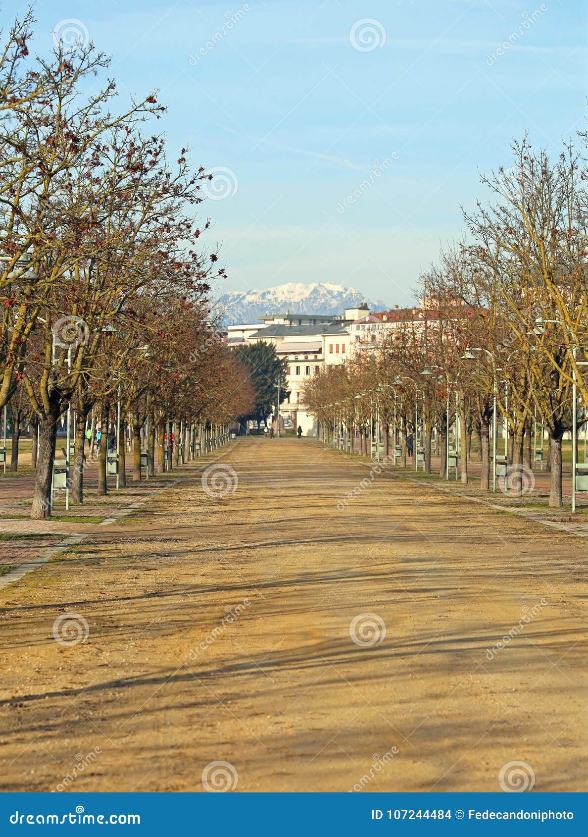 main public park called campo marzo in vicenza in italy