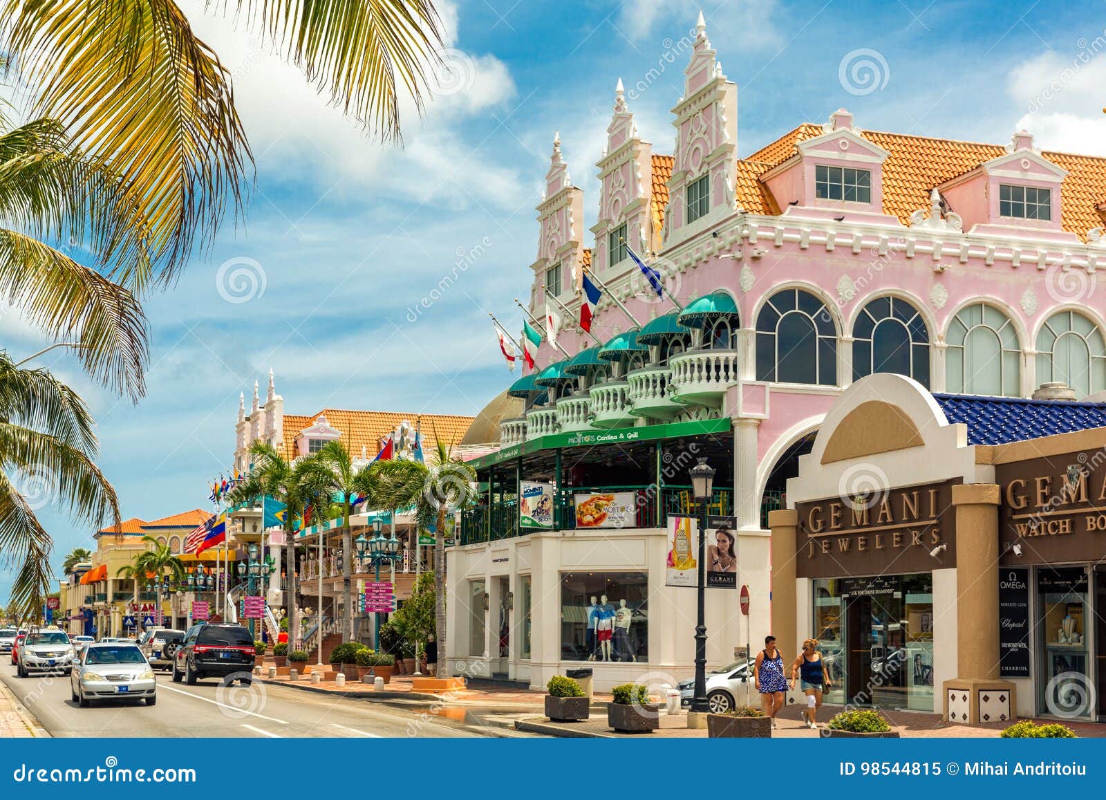 Waterfront shopping street, Lloyd G. Smith Blvd, Oranjestad, Aruba