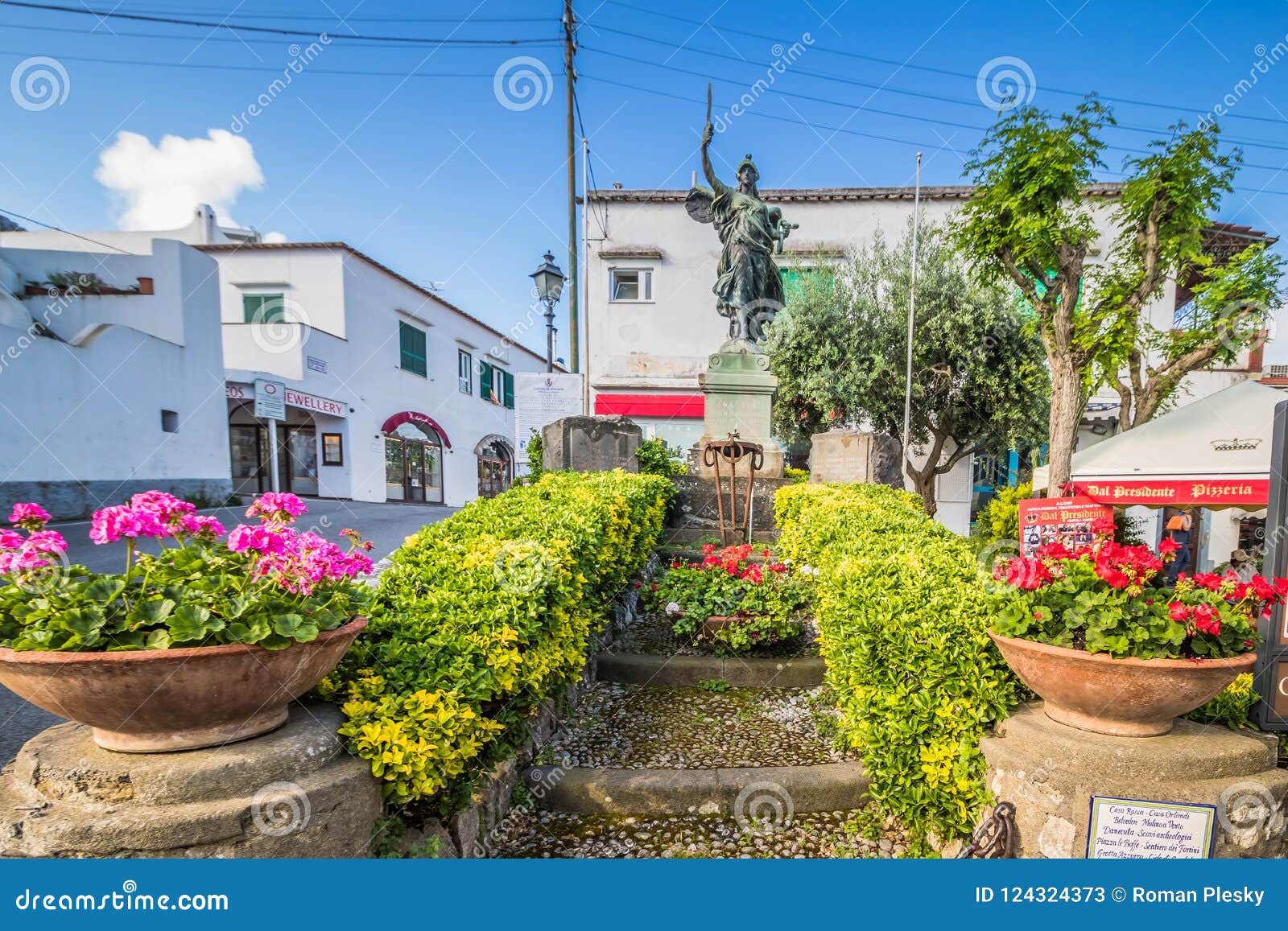 Piazza Vittoria In Anacapri On The Island Of Capri Italy