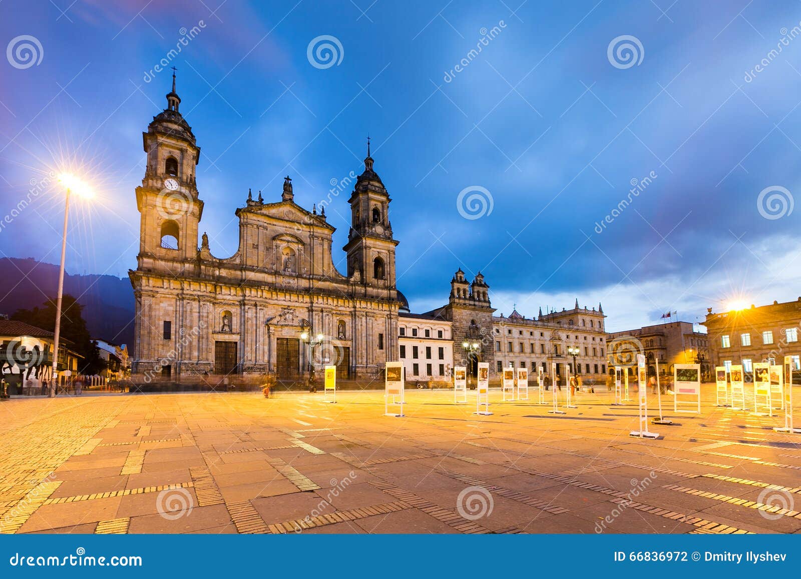 main square with church, bolivar square in bogota, colombia