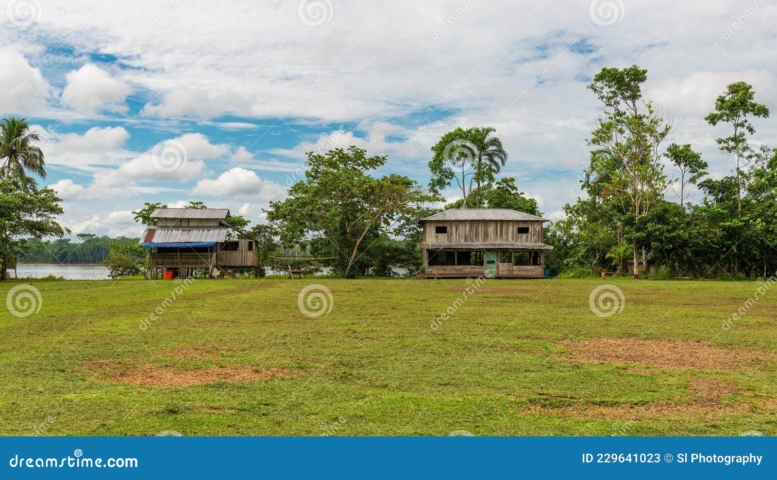 amazon rainforest housing, zancudococha, cuyabeno, ecuador