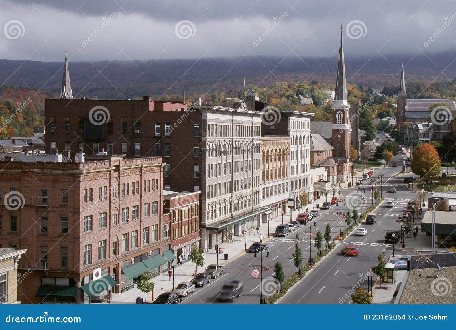 Main Street in North Adams editorial stock image. Image of overcast