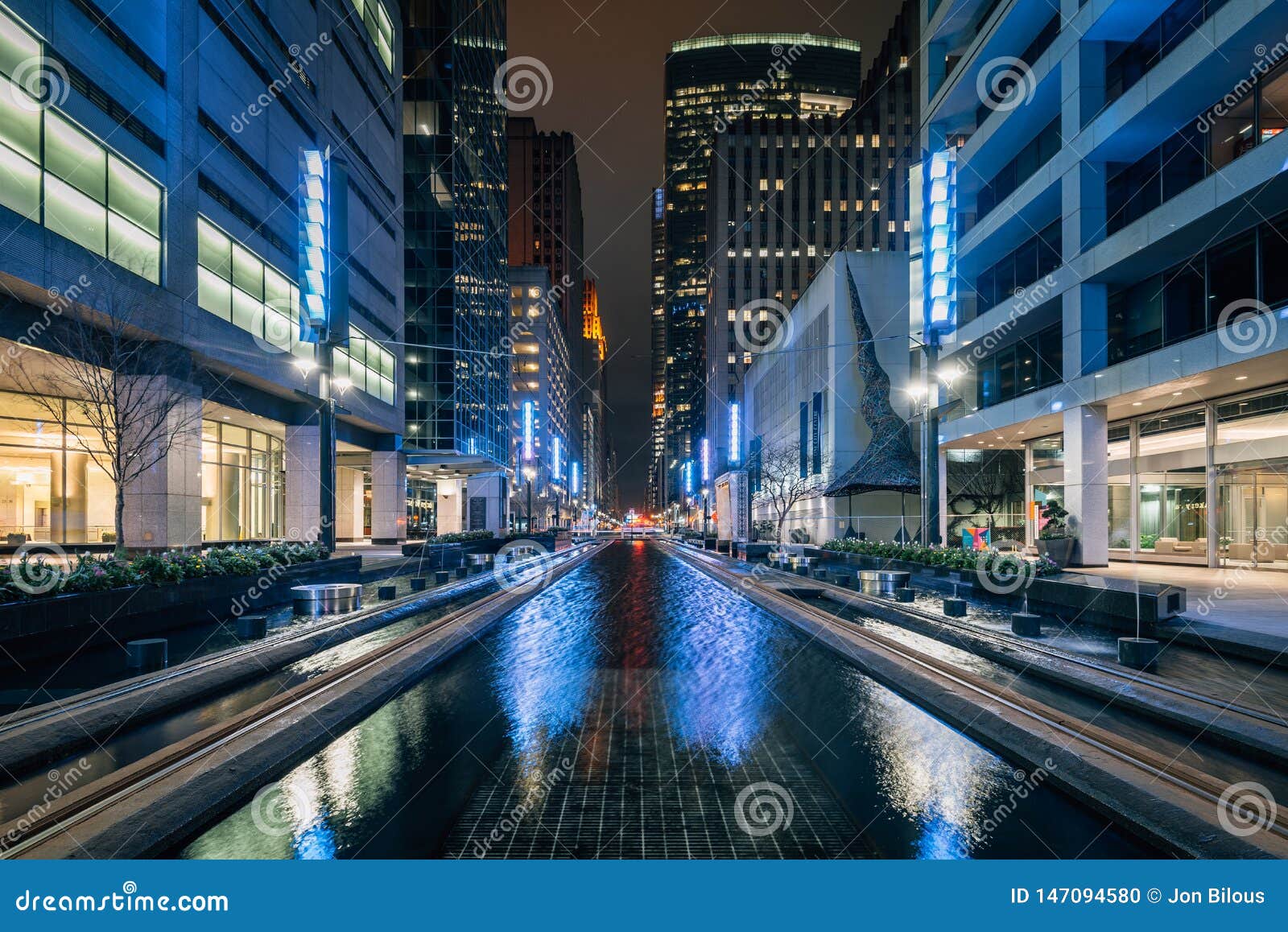 Main Street Square at Night, in Downtown Houston, Texas Editorial Image Image of downtown