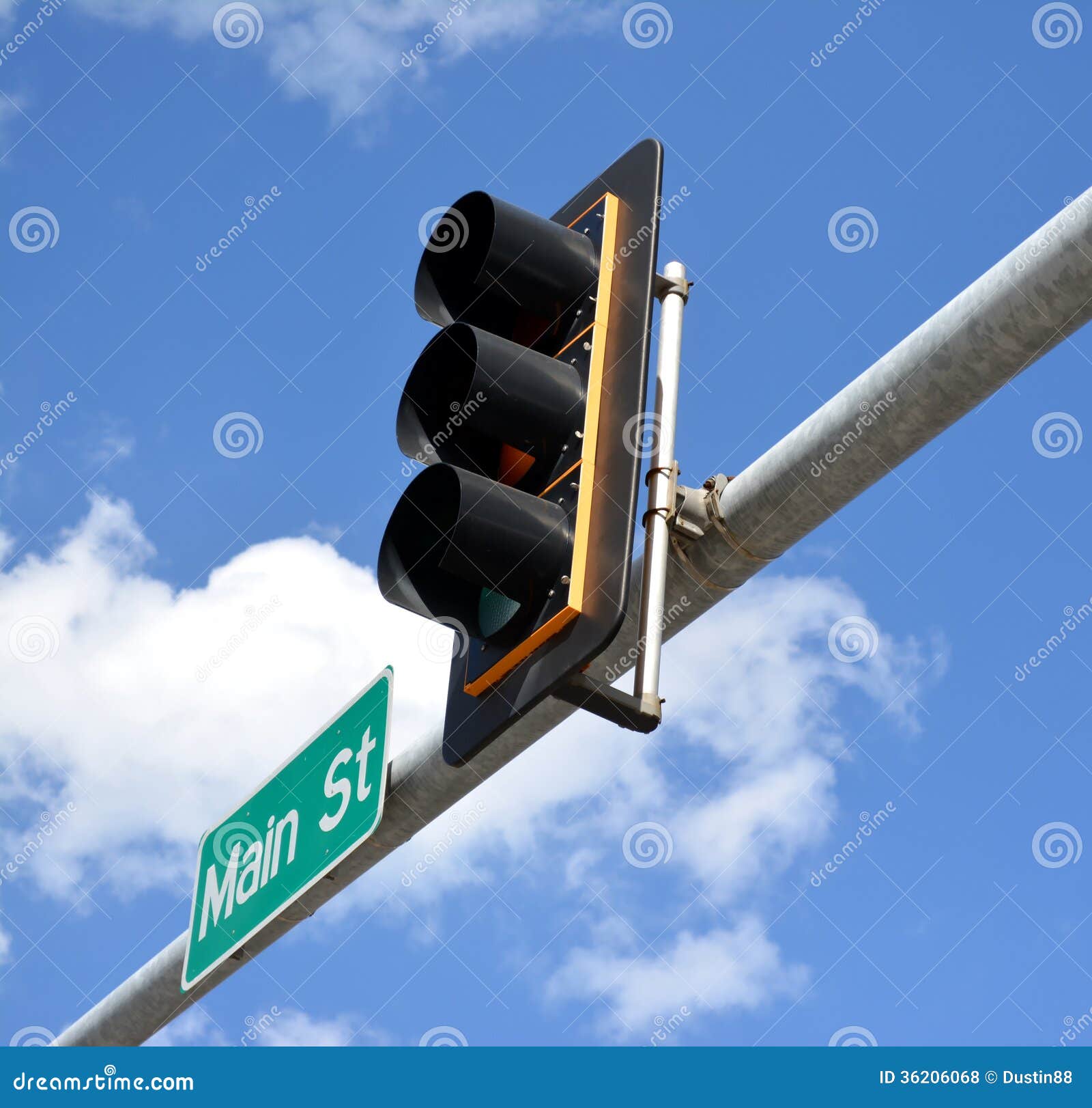 Main Street Traffic Light stock photo. Image of road 36206068