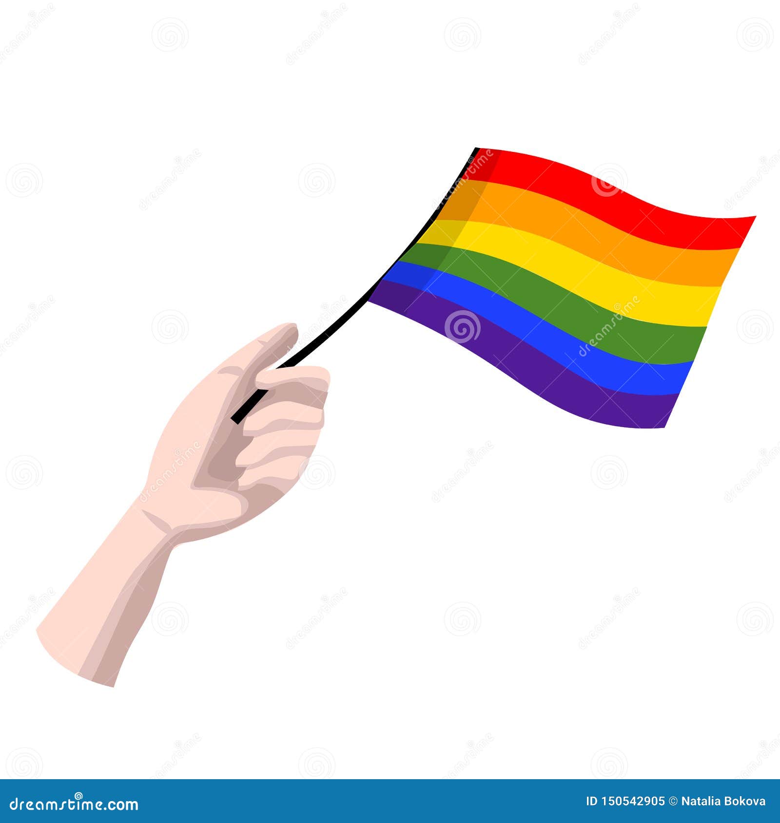 Main Tenant Le Drapeau De Lgbt, Gay Pride Illustration de Vecteur -  Illustration du fête, lesbienne: 150542905
