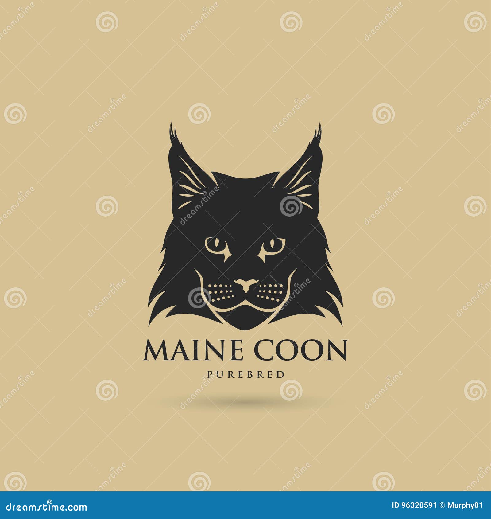 Maine Coon-kat Vectorillustratie Vector Illustratie - Illustration of symbool: