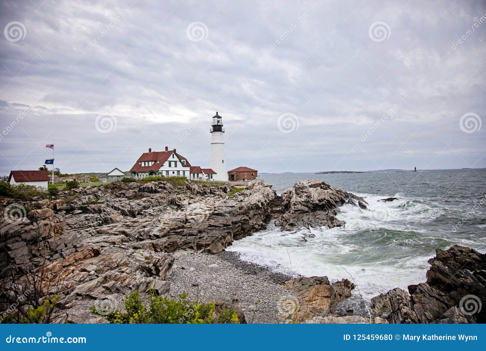 picture Ram Island Ledge Lighthouse Portland Maine https www dreamstime com maine lighthouse portland head light usa cape elizabeth cloudy spring day s oldest operating ram island ledge station image125459680