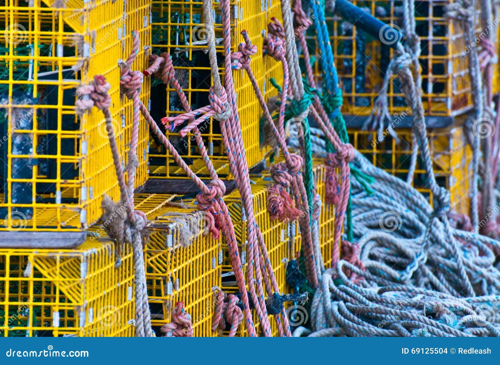 Maine Lobster Traps and Ropes Stock Photo - Image of industry, downeast:  69125504