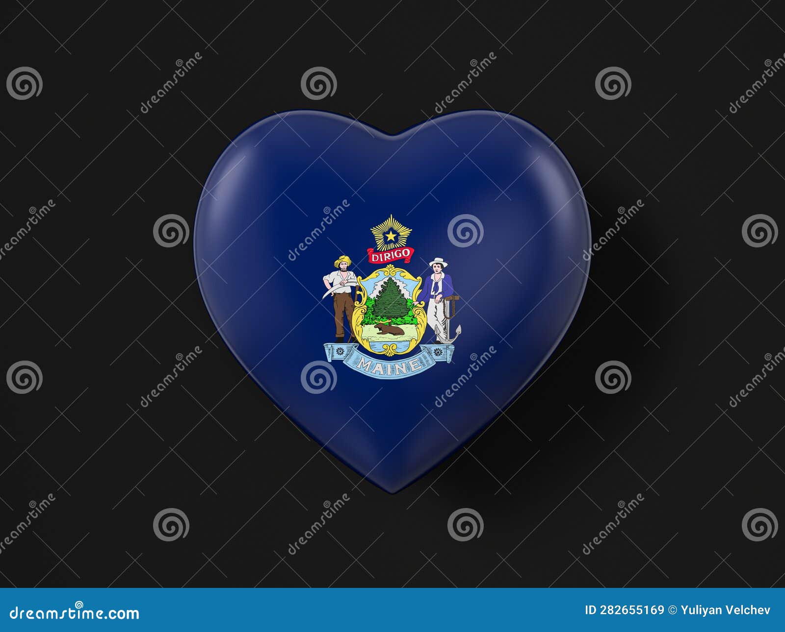 Maine state heart flag stock illustration. Illustration of nation