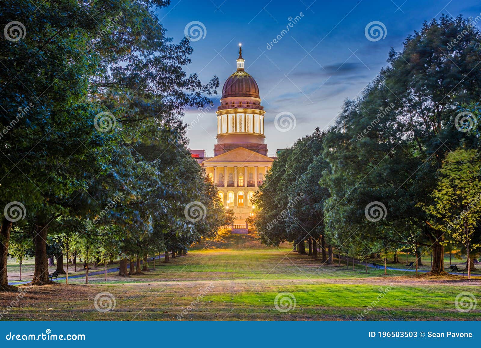 The Maine State House in Augusta, Maine Stock Image Image of dusk