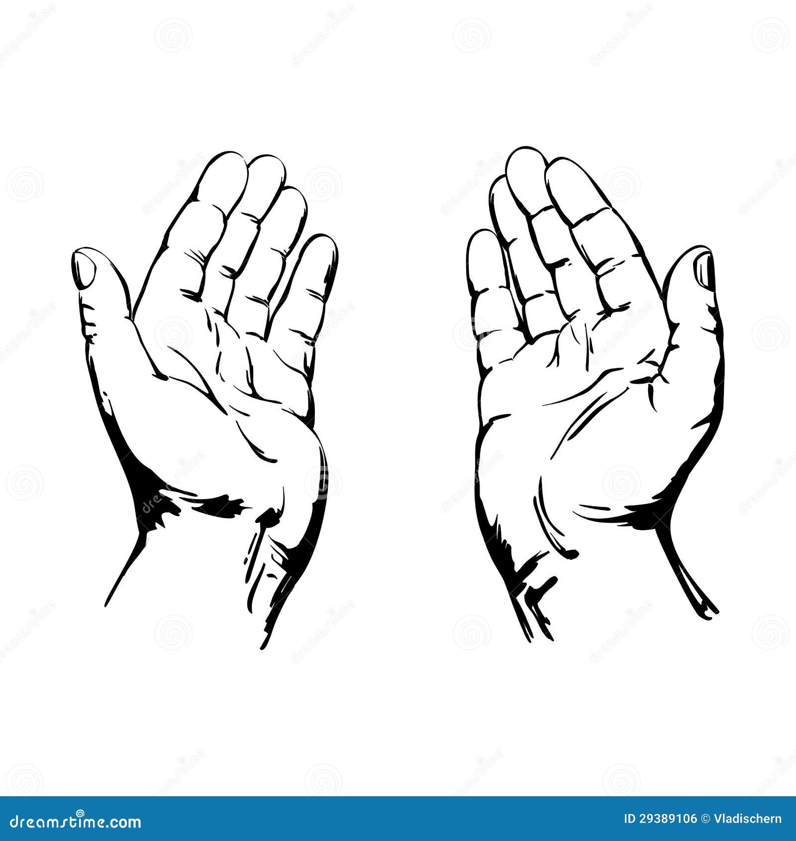 Mains de prière illustration de vecteur. Illustration du homme 29389106