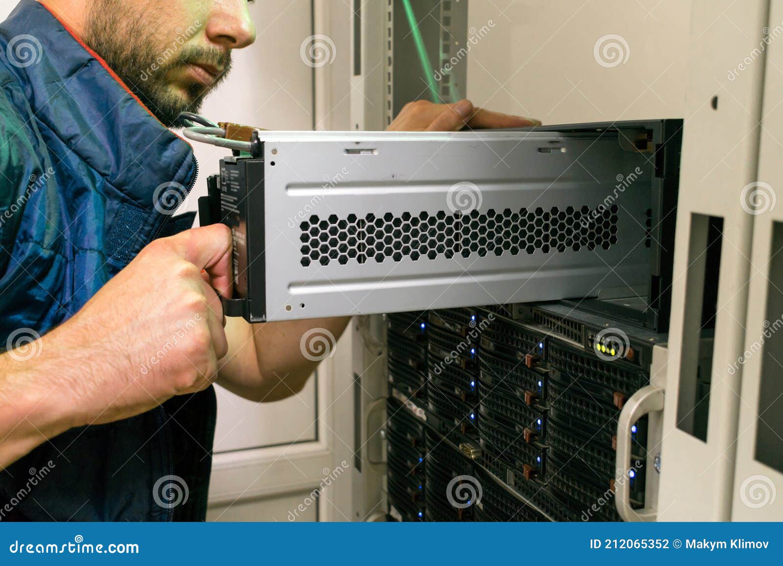 Maintenance of Data Center Equipment. the Technician Installs a New
