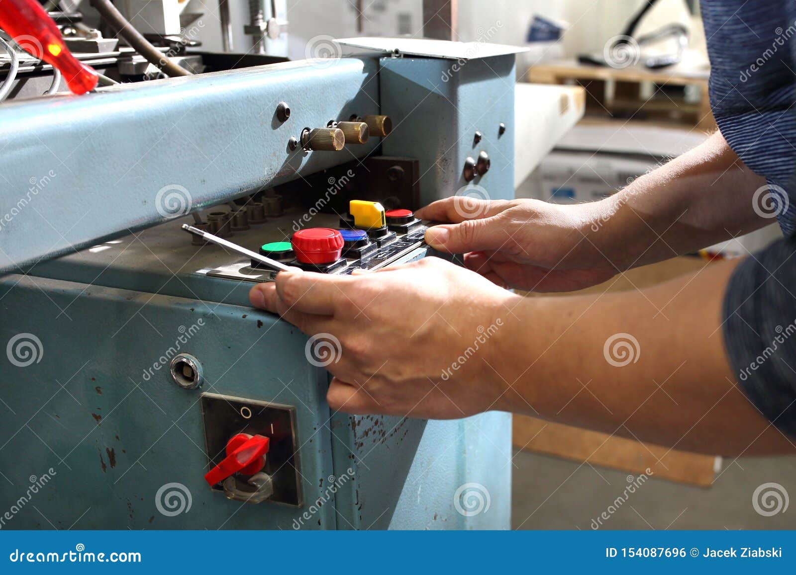 Maintenance of the Printing Machine. Machine Service, Stock Photo Image of adult, male 154087696