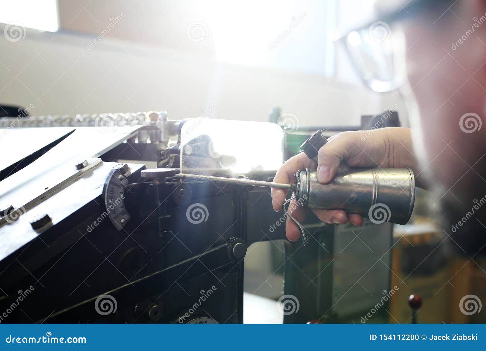 Maintenance of the Printing Machine. Machine Service, Stock Photo