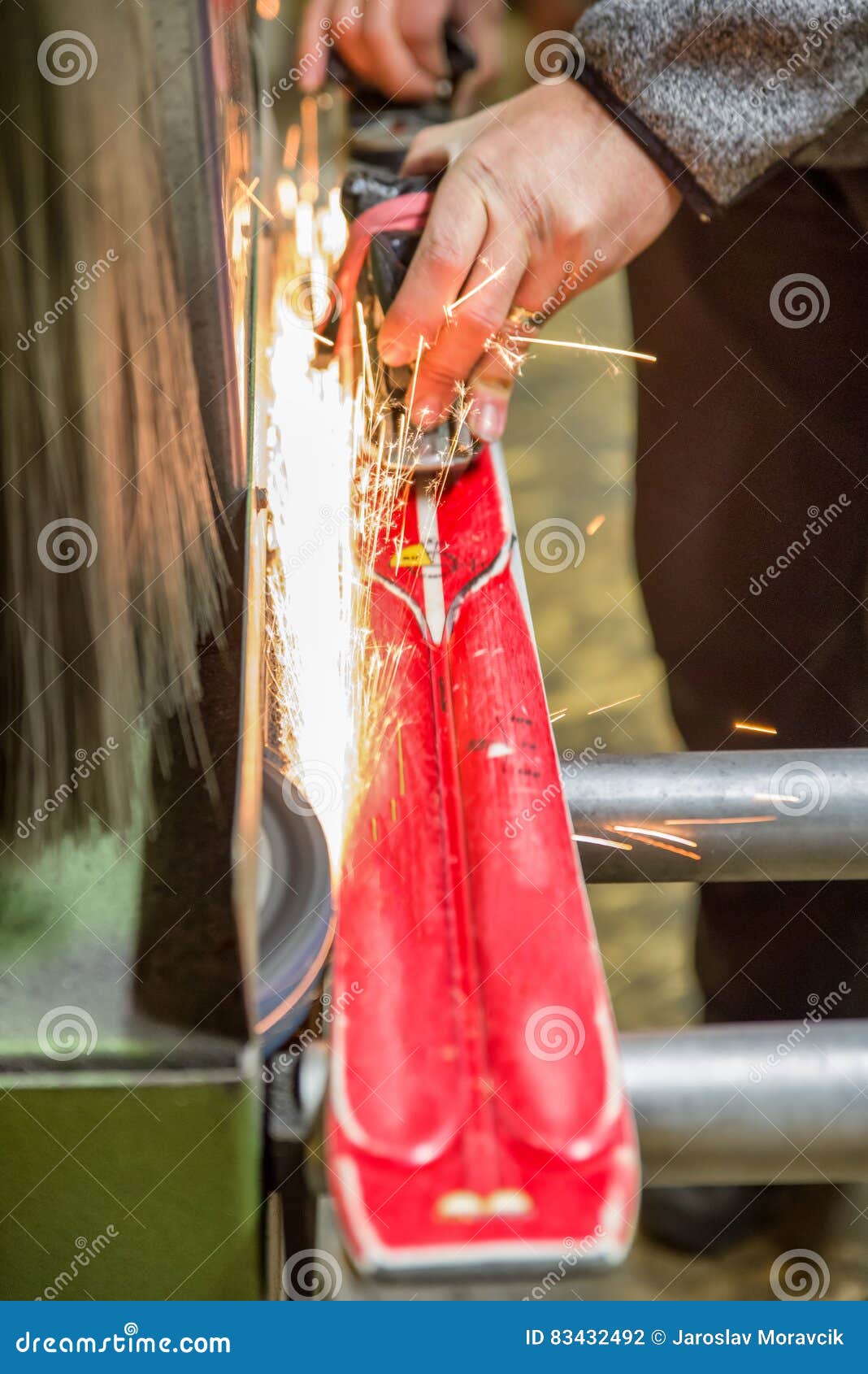 Maintenance of skis stock photo. Image of service, rental 83432492