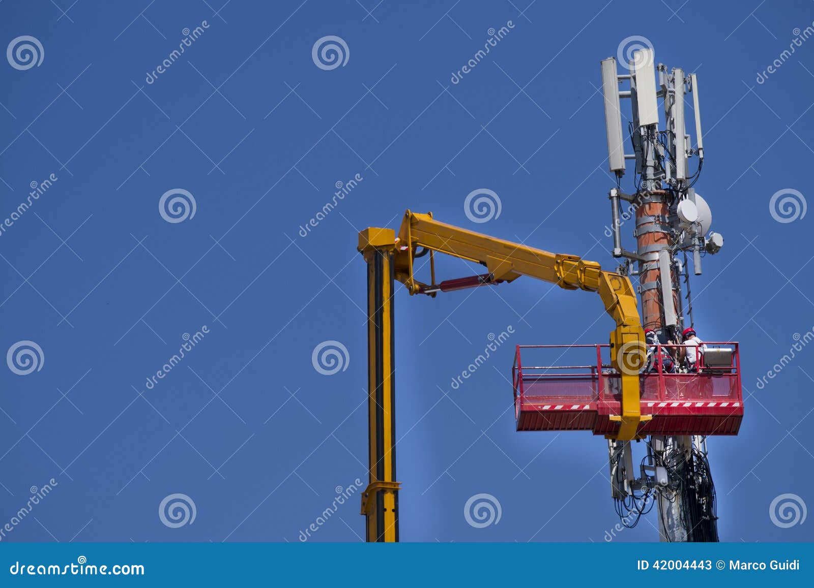 Maintenance To an Antenna for Communications Editorial Stock Photo