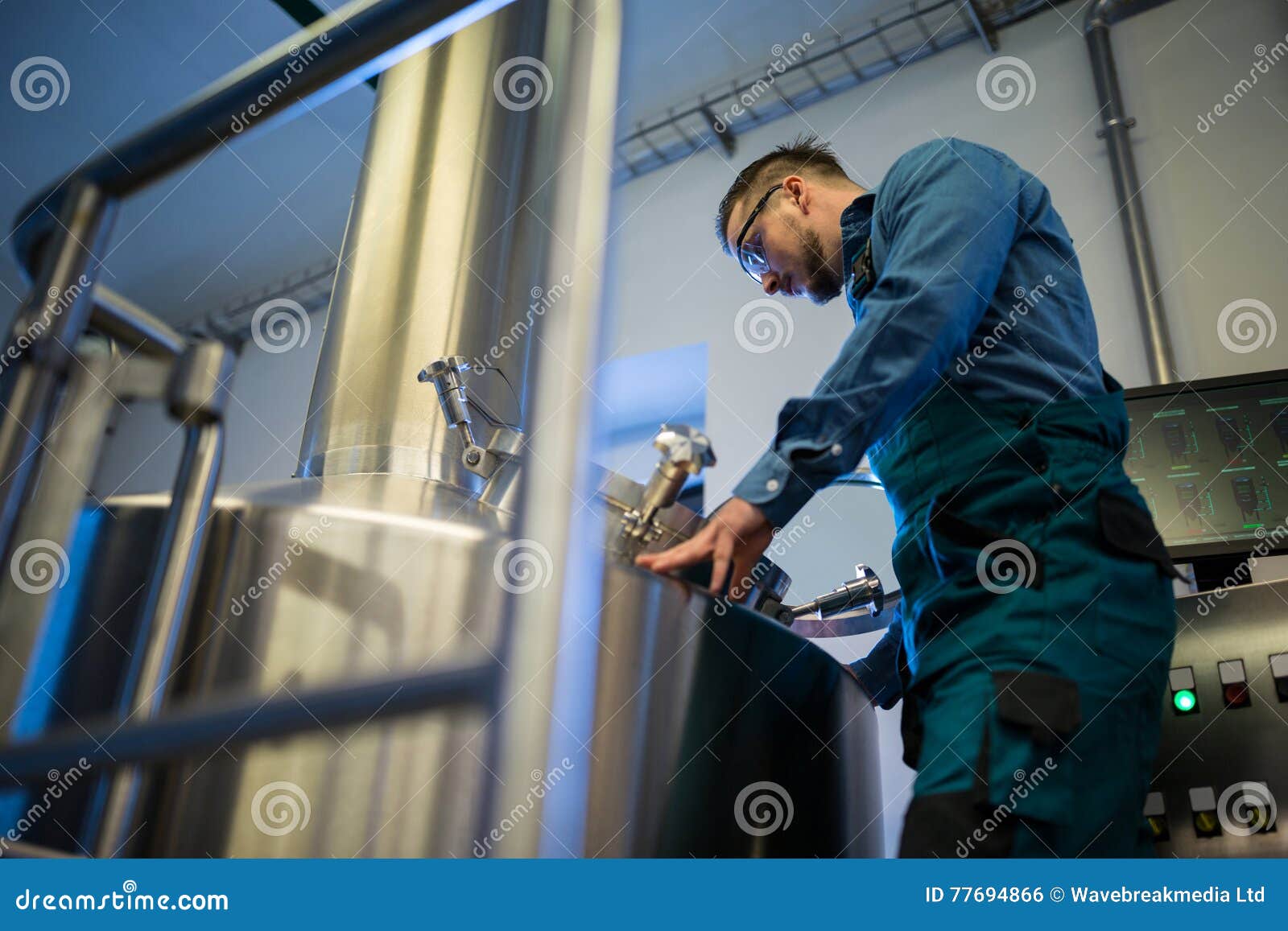 Maintenance Worker Working at Brewery Stock Photo Image of drink