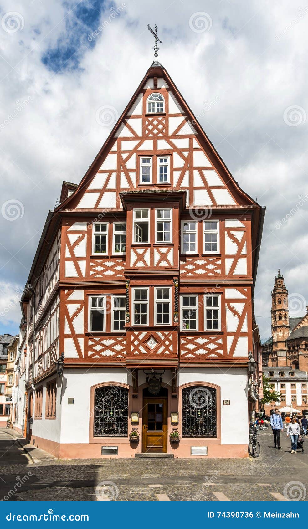 Mainz Half Timbered House in Old Town Editorial Photo Image of