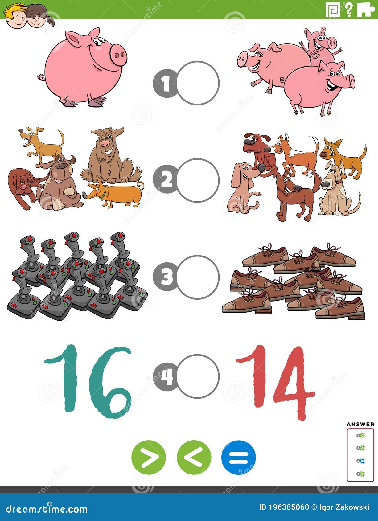 Matemática - Maior, Menor e Igual worksheet