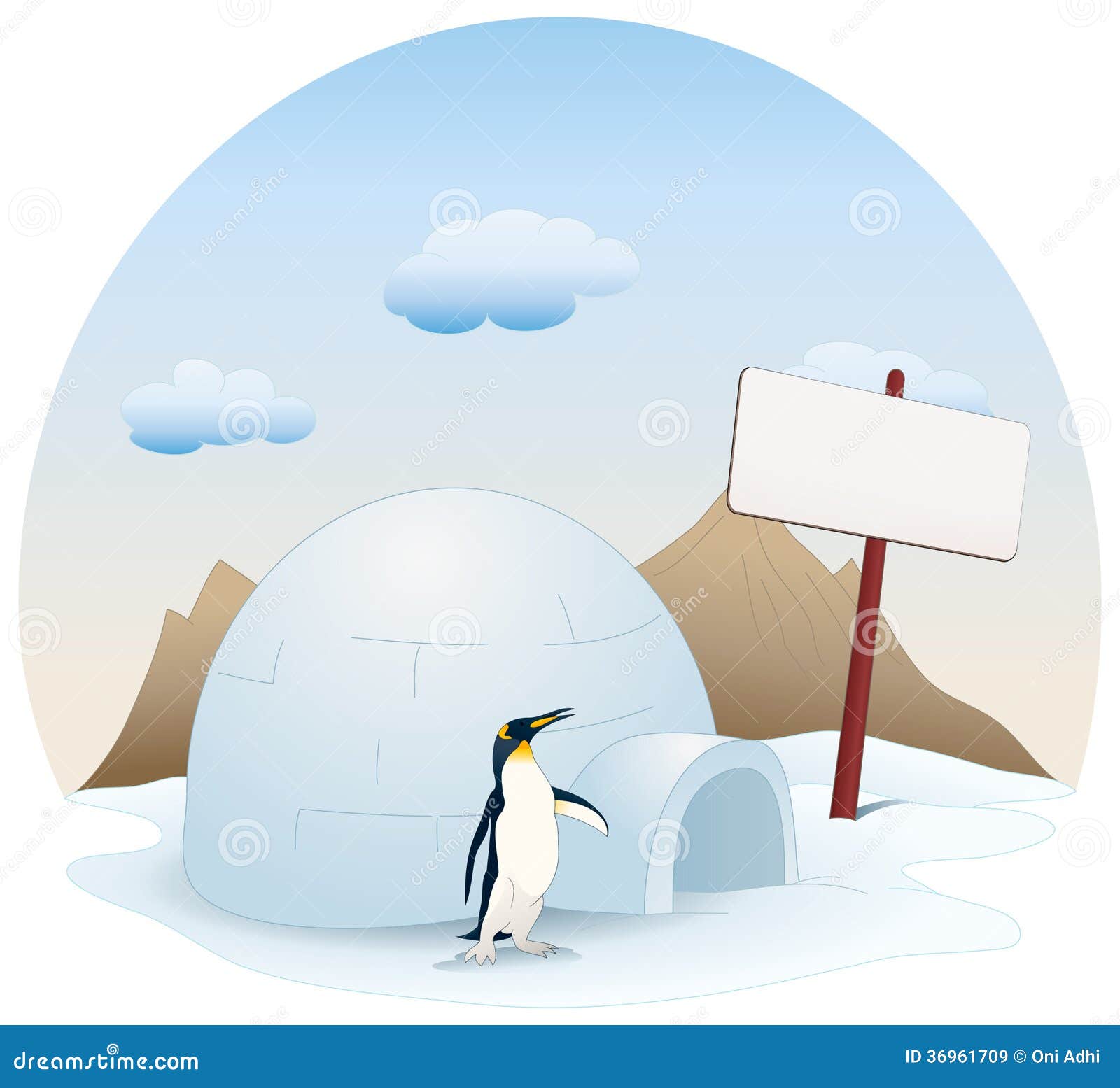 Maison D'igloo De Neige Sur La Neige Blanche Illustration Stock - Illustration du étrange ...