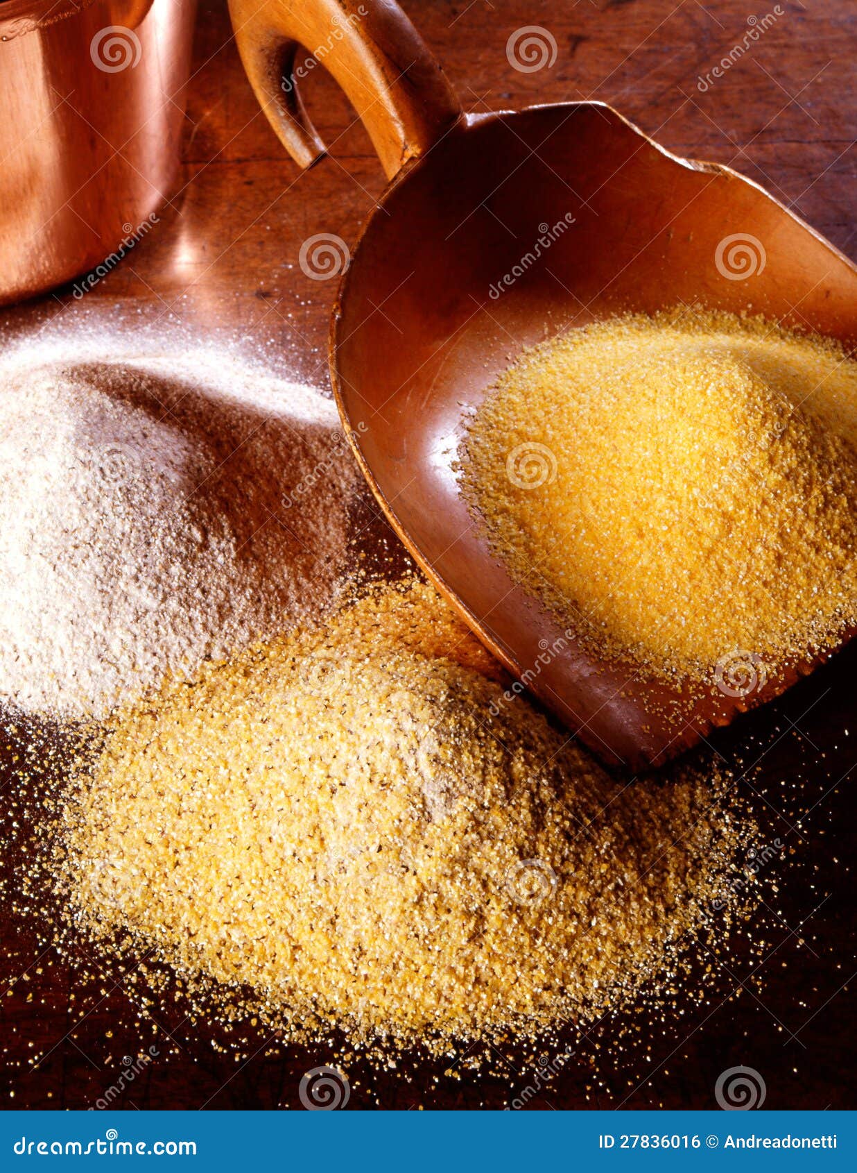 Maize and wheat flour stock photo. Image of yellow, shovel 27836016