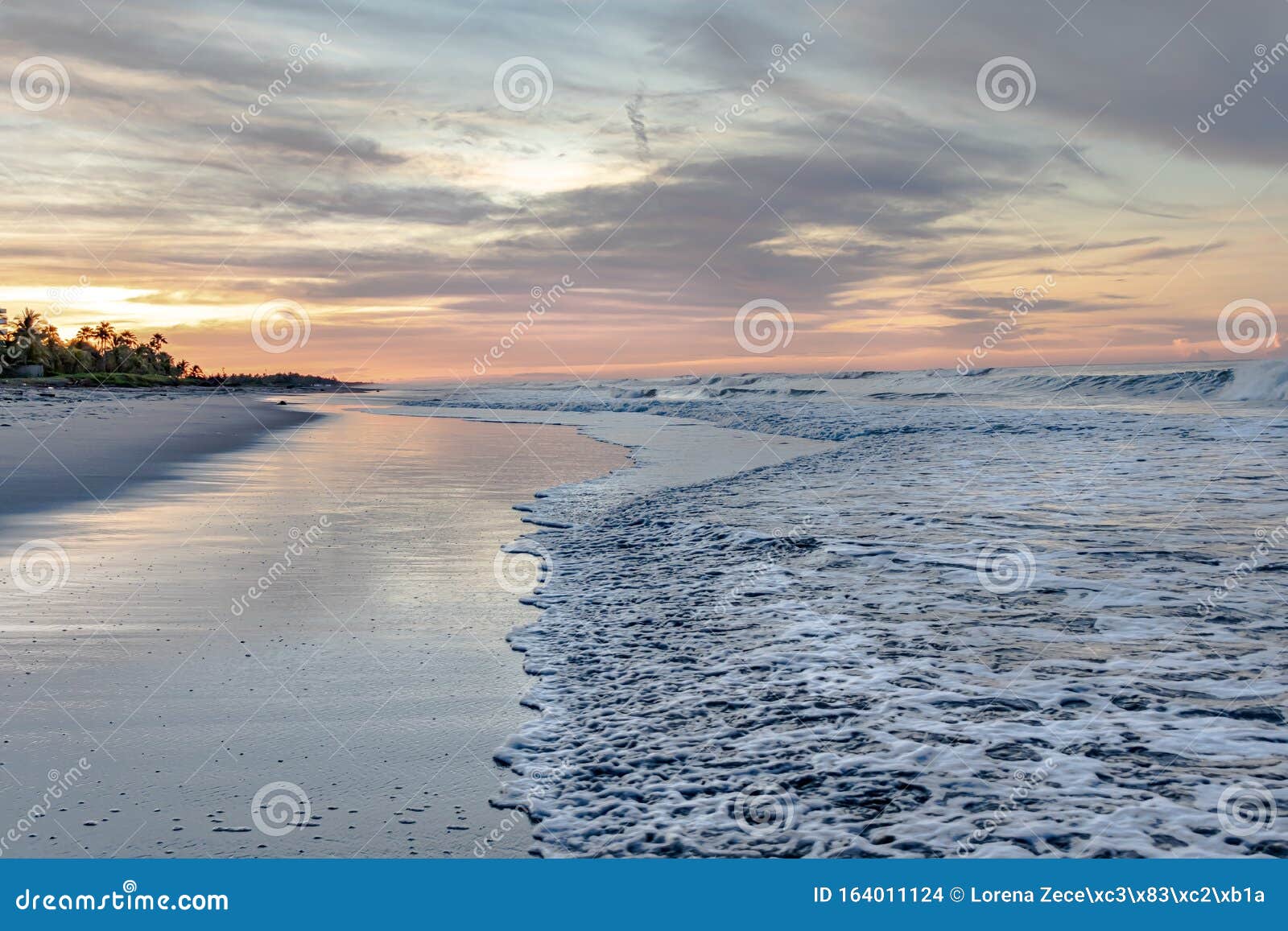 majestic beach sunrise seascape at costa del sol, el salvador.