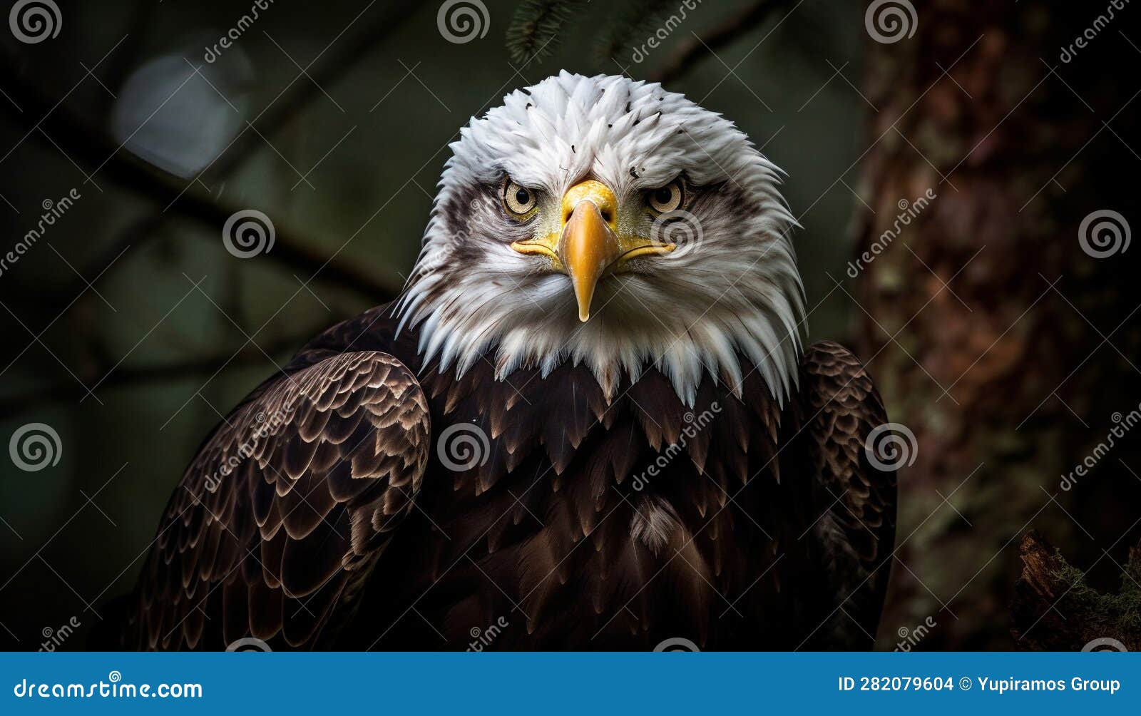 Majestic Bird of Prey Perching on Branch, Talon in Focus Generated by