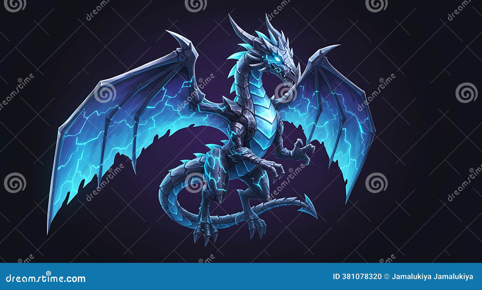 Majestic Dark Dragon: Electrifying Wings, Fantasy Art Stock Photo - Image  of intense, fierce: 381078320, image size:1600x963